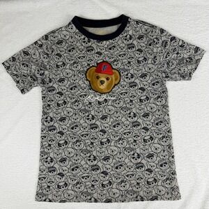 Polo Ralph Lauren Bear T-Shirt Boys 8 Gray All Over Print Preppy Graphic Tee